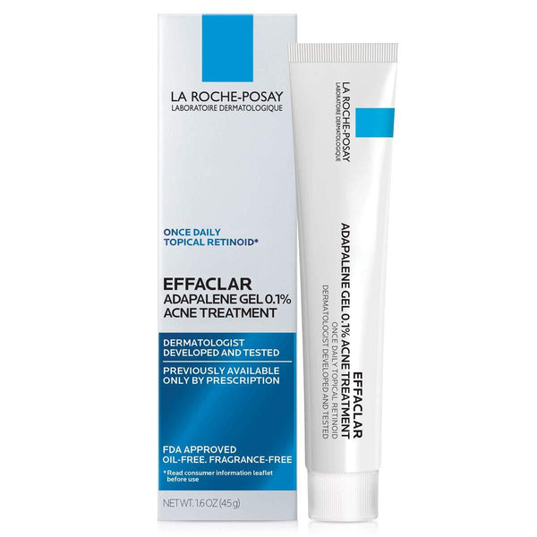 La Roche-Posay Effaclar Adapalene Gel 0.1% Acne Treatment, Prescription-Strength Topical Retinoid For Face, 45g
