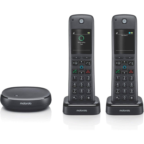 Motorola AXH02 DECT 6.0 2-Smart Cordless Phones and Answering Machine