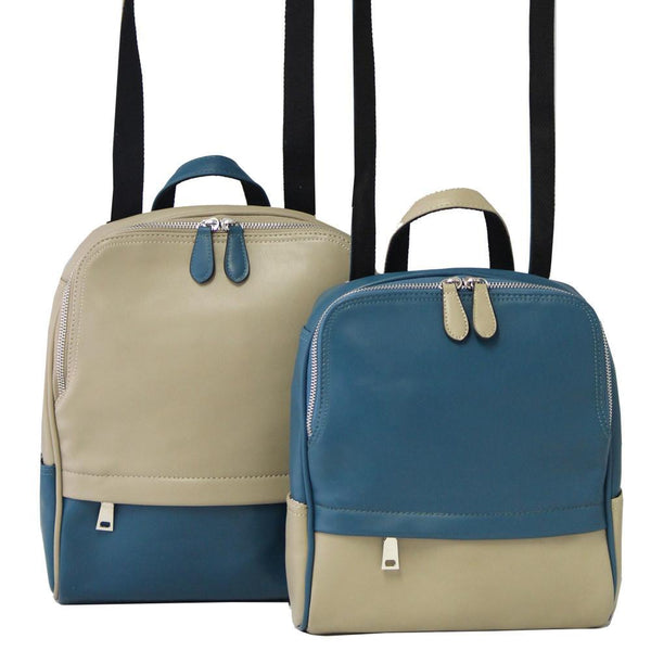 Shelly Backpack #308 - Taupe/Blue (2 Bags) by K. Carroll